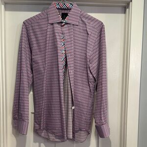 Tailorbyrd Men's Purple Patterned Button Down Shirt
